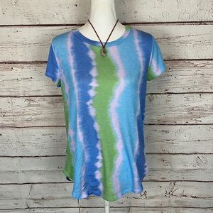 Tie dye semi sheer sweater shirt womens small